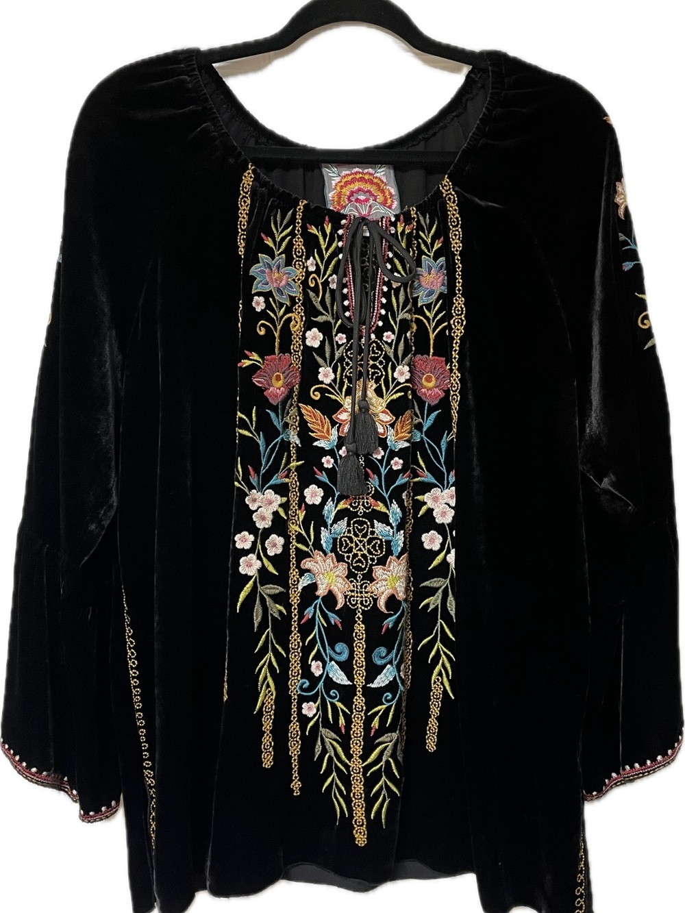 Johnny Was Black Velvet Relaxed Blouse